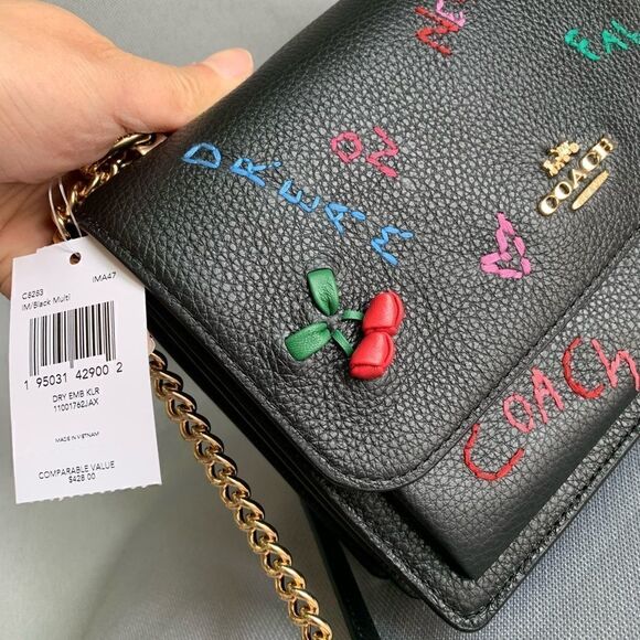 New Coach Limited Edition Leather Crossbody With Diary Embroidery - Picture 16 of 16